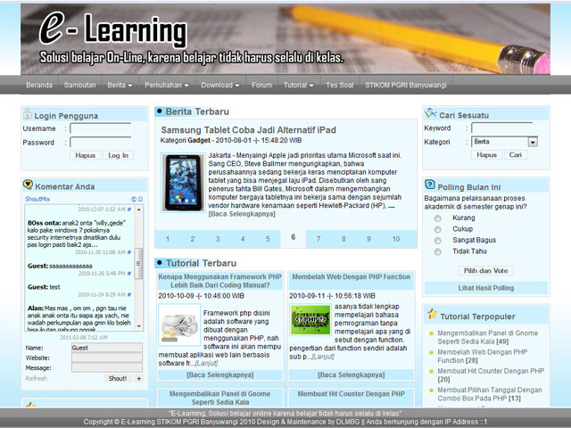 Tutorial Codeigniter Contoh Aplikasi Web E Learning Dengan
